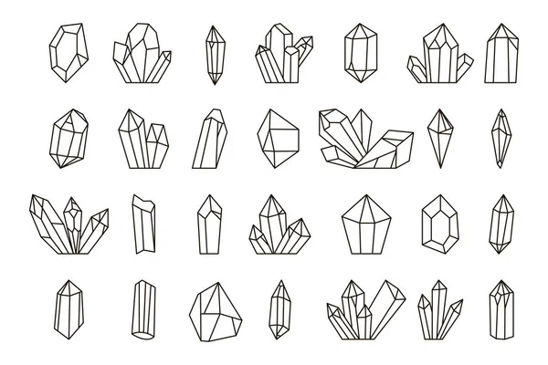 Vector set of hand drawn crystals. — Stock Vector