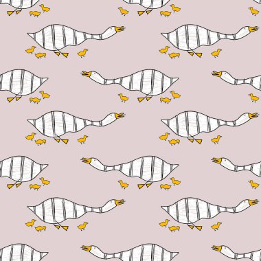 Elle çizilmiş kazlar pürüzsüz. Mutfağı dekore etmek için, menüyü tasarlamak için, tekstil için, tarım tasarımı için kullanılabilir..