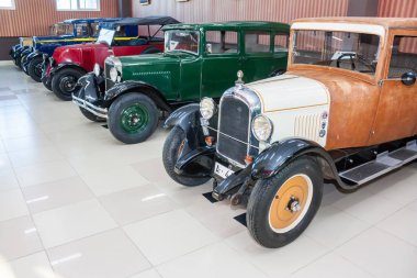 Chelyabinsk, Rusya-10 Mart 2016: eski XX yüzyılın Klasik Retro otomobil Müzesi