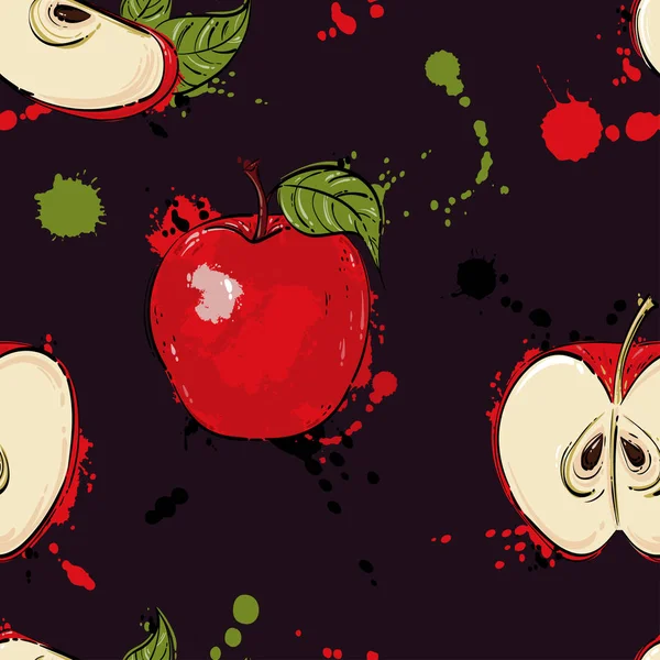 矢量抽象插图与红苹果. — 图库矢量图片