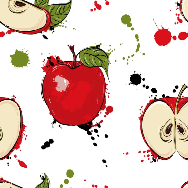 Abstrakcja ilustracja wektorowa z czerwonym jabłkiem. — Wektor stockowy