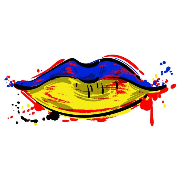 Vector Abstracte Illustratie Van Vrouwen Lippen Illustratie Van Mode Lippen — Stockvector