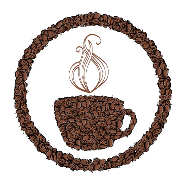 Abstrakcja Ilustracja Wektorowa Ziaren Kawy Kawiarnia Kawy Tła Filiżanka Kawy — Wektor stockowy
