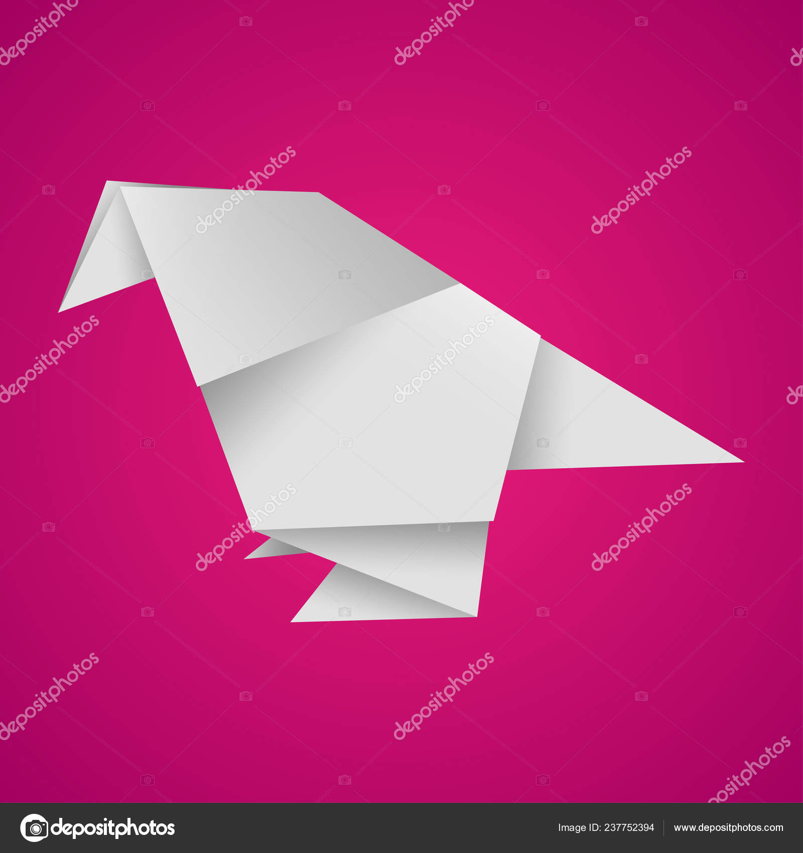 Oiseau Origami Illustration Vectorielle Oiseau Papier