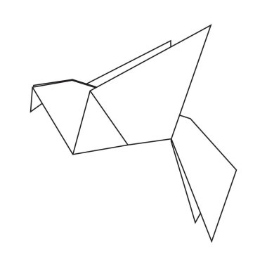 Origami kuş. Bir kağıt kuş vektör çizim.