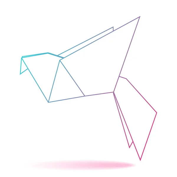Pájaro Origami Ilustración Vectorial Ave Papel — Vector de stock