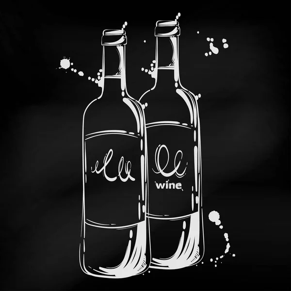 Ilustração vetorial do vinho branco e tinto . — Vetor de Stock