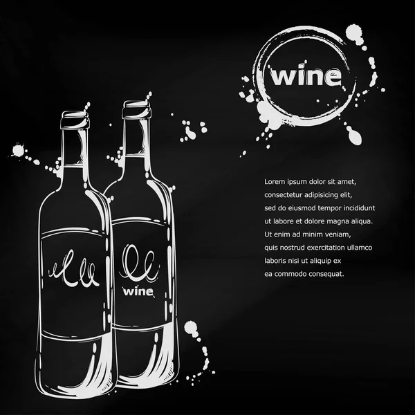 Ilustración vectorial de vino blanco y tinto — Vector de stock