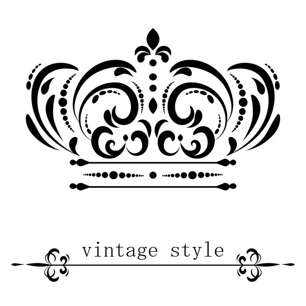 Vintage Frames Scroll Elements Elegant Crown Your Design Vector Abstract — Stock Vector