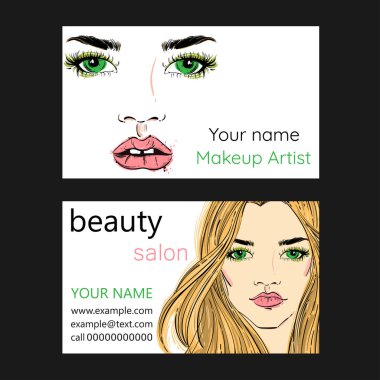 Vektör kartvizit sanatçı makyaj