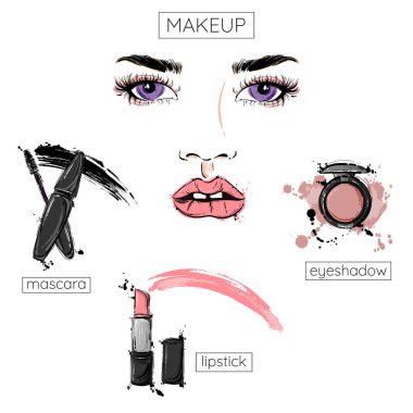 Kozmetik ile vektör soyut arka plan.