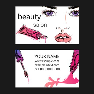 Bir dudak parlatıcı ile Vektör soyut arka plan. Moda illustratio