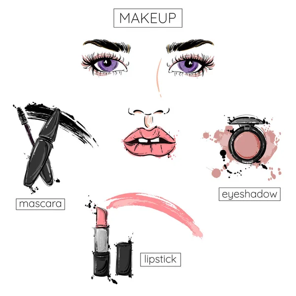 Kozmetik ile vektör soyut arka plan.