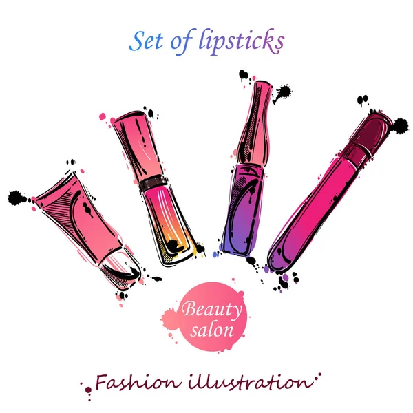 Vector abstracte achtergrond met een lipgloss. Mode Illustratio — Stockvector