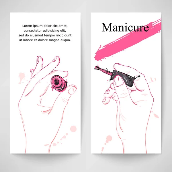 Vector Abstracte Trendy Banner Manicure — Stockvector