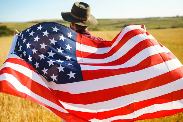 Julho Quatro Julho Americano Com Bandeira Nacional Bandeira Americana Dia — Fotografia de Stock