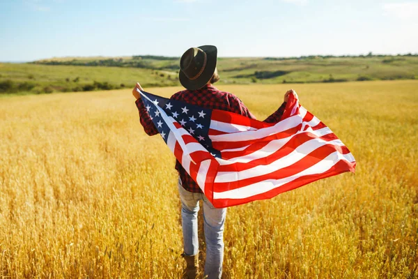 Juli Juli Amerikaner Mit Der Nationalflagge Amerikanische Flagge Unabhängigkeitstag Patriotischer — Stockfoto
