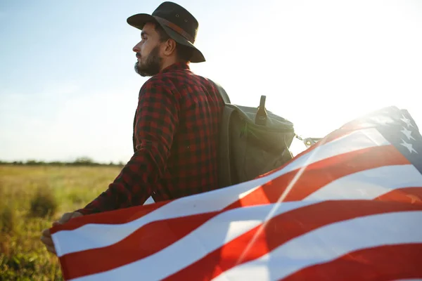 Temmuz Temmuz Ulusal Bayrağı Olan Amerikalı Amerikan Bayrağı Bağımsızlık Günü — Stok fotoğraf