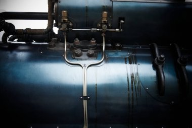 partial view of factory metallic pipe 