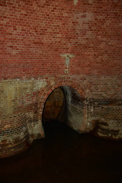 Underground Brick Basement Interior — Stock Photo, Image