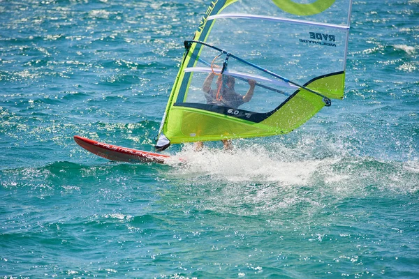 Sailing Surfing Man Sea Water Windsurfing Sport Activity Summer — Stock Photo, Image