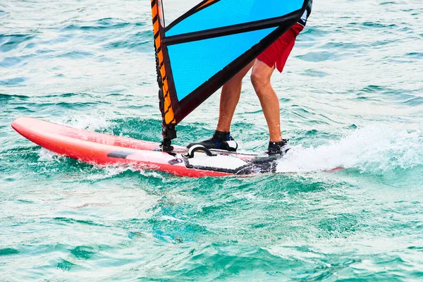 Man Sailing Surfing Sea Water Sport — Foto de Stock