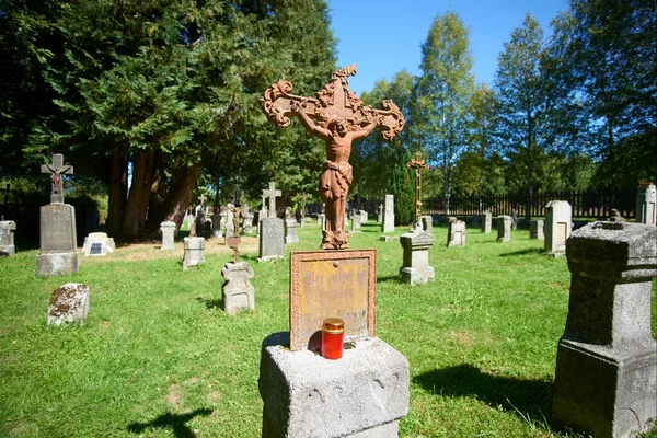 Daytime Cemetery Graveyard Memorial Former Cemetery Deserted Village Furstenhut Knizeci — 图库照片