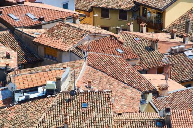 European town, houses, city buildings, house roofs