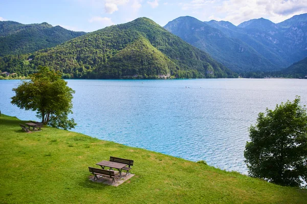 Lake Water Mountains Scenic Nature Beauty Travel Mood — Stock Fotó