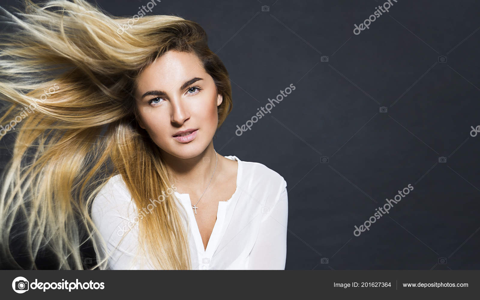 Young Sexy Blonde Hair Beautiful Girl In Shirt Stock Photo
