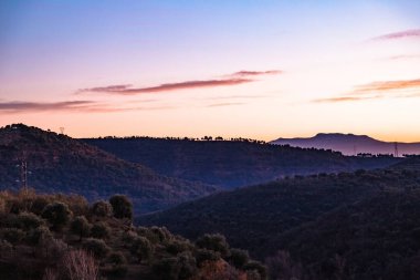 Çok güzel tepeler orman İspanya ile kapalı