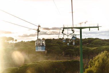 Cable car park Casa de Campo de Madrid üzerinden çalışır