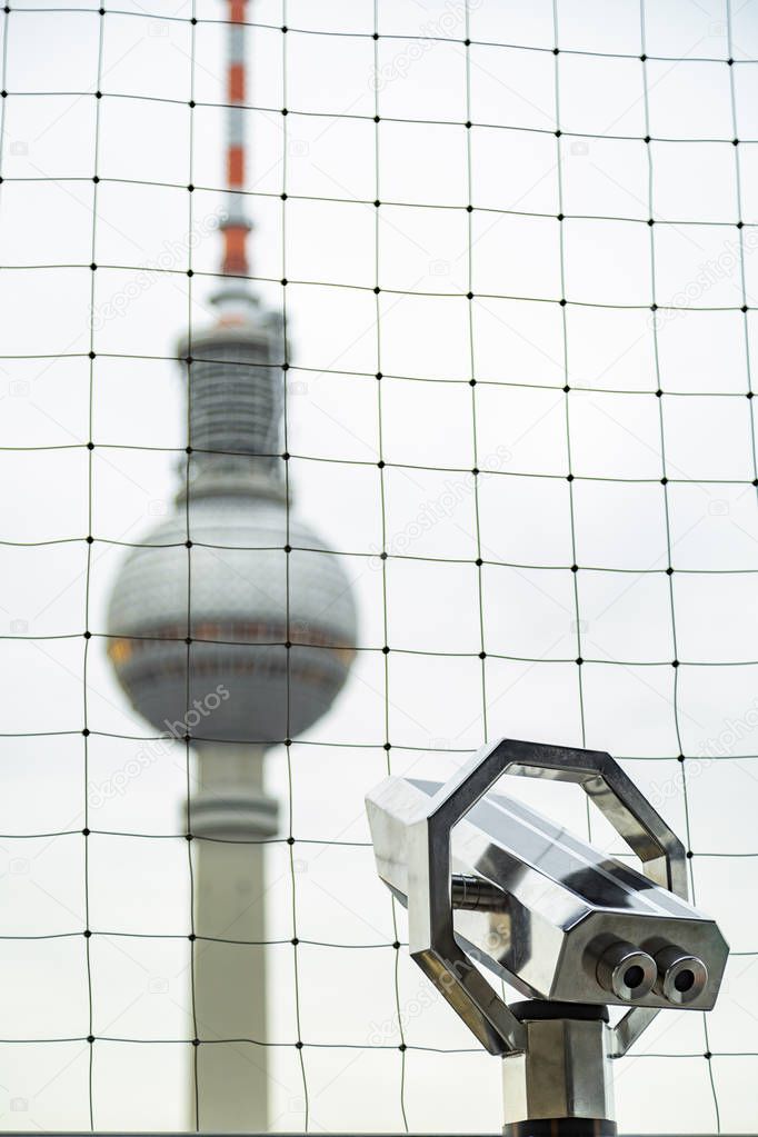 View of Television tower in Berlin from telescope
