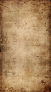 Sepya tonlarında solmuş lekeleri olan klasik grunge dokusu, eski gazete düzeni, retro posterleri ve antika tasarım projeleri için ideal..