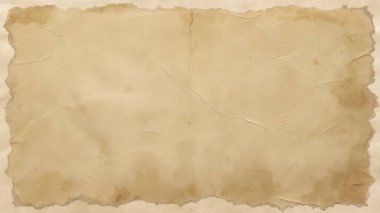 Bej ve krem tonlarında yırtık kenarları olan zarif kağıt dokusu, klasik kırtasiye, davetiyeler ve retro tasarım projeleri için mükemmel..
