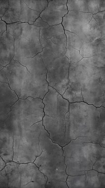 Gri ve kömür tonlarında derin çatlaklar olan sert beton dokusu, vahşi posterler, endüstriyel tasarım ve kentsel altyapı için mükemmel..