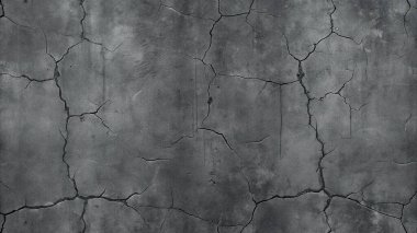 Gri ve kömür tonlarında derin çatlaklar olan sert beton dokusu, vahşi posterler, endüstriyel tasarım ve kentsel altyapı için mükemmel..
