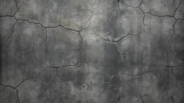 Gri ve kömür tonlarında derin çatlaklar olan sert beton dokusu, vahşi posterler, endüstriyel tasarım ve kentsel altyapı için mükemmel..