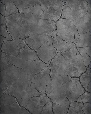 Gri ve kömür tonlarında derin çatlaklar olan sert beton dokusu, vahşi posterler, endüstriyel tasarım ve kentsel altyapı için mükemmel..