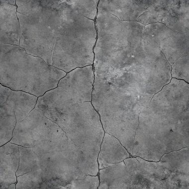 Gri ve kömür tonlarında derin çatlaklar olan sert beton dokusu, vahşi posterler, endüstriyel tasarım ve kentsel altyapı için mükemmel..