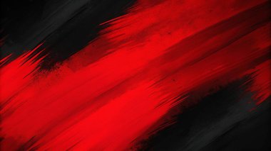 Kalın fırça darbeleriyle koyu kırmızı ve siyah renkte, soyut sanat kapakları, posterler ve modern tasarım için mükemmel..