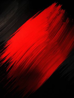 Kalın fırça darbeleriyle koyu kırmızı ve siyah renkte, soyut sanat kapakları, posterler ve modern tasarım için mükemmel..