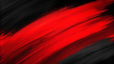 Kalın fırça darbeleriyle koyu kırmızı ve siyah renkte, soyut sanat kapakları, posterler ve modern tasarım için mükemmel..