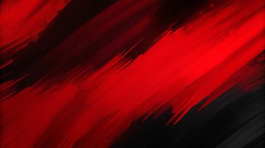 Kalın fırça darbeleriyle koyu kırmızı ve siyah renkte, soyut sanat kapakları, posterler ve modern tasarım için mükemmel..