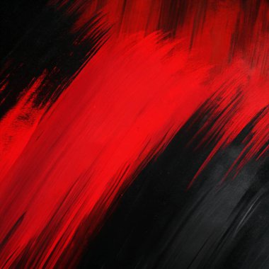 Kalın fırça darbeleriyle koyu kırmızı ve siyah renkte, soyut sanat kapakları, posterler ve modern tasarım için mükemmel..