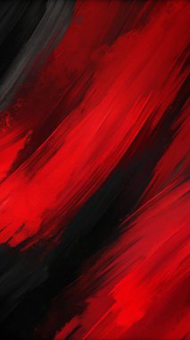 Kalın fırça darbeleriyle koyu kırmızı ve siyah renkte, soyut sanat kapakları, posterler ve modern tasarım için mükemmel..
