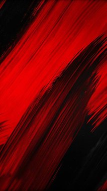 Kalın fırça darbeleriyle koyu kırmızı ve siyah renkte, soyut sanat kapakları, posterler ve modern tasarım için mükemmel..