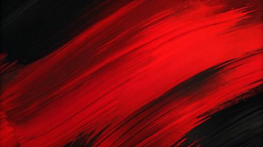 Kalın fırça darbeleriyle koyu kırmızı ve siyah renkte, soyut sanat kapakları, posterler ve modern tasarım için mükemmel..