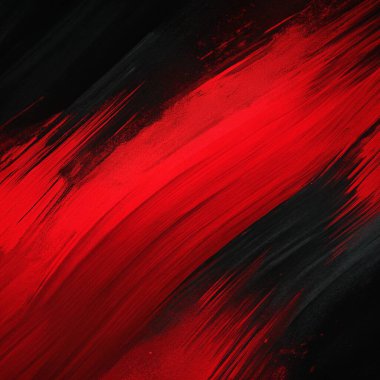 Kalın fırça darbeleriyle koyu kırmızı ve siyah renkte, soyut sanat kapakları, posterler ve modern tasarım için mükemmel..