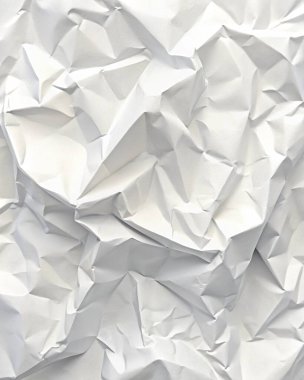 Koyu beyaz buruşuk kağıt dokusu, editörel düzenler, modern posterler ve yaratıcı grafik tasarım projeleri için mükemmel..